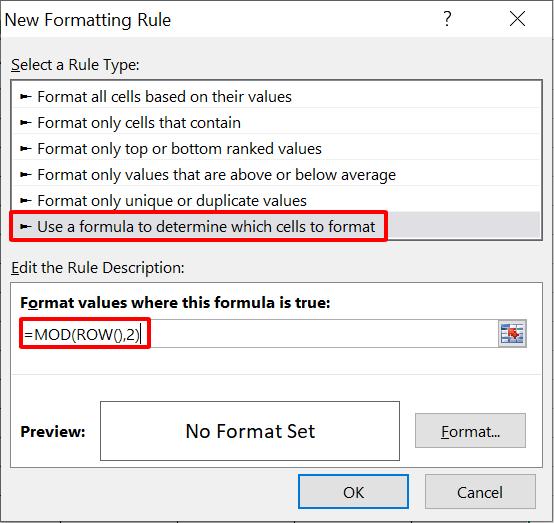 Hướng dẫn cách tô màu xen kẽ trong Excel 3