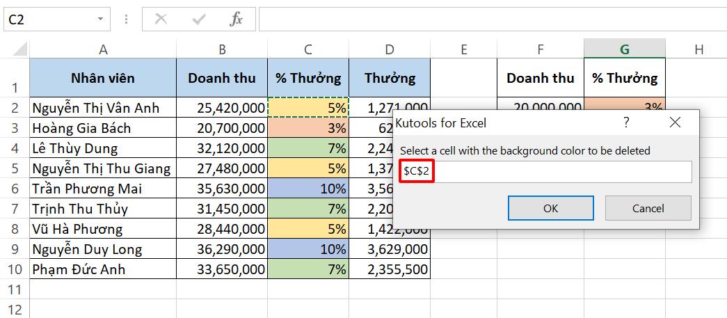 Cách xóa dòng trong Excel dựa theo màu sắc