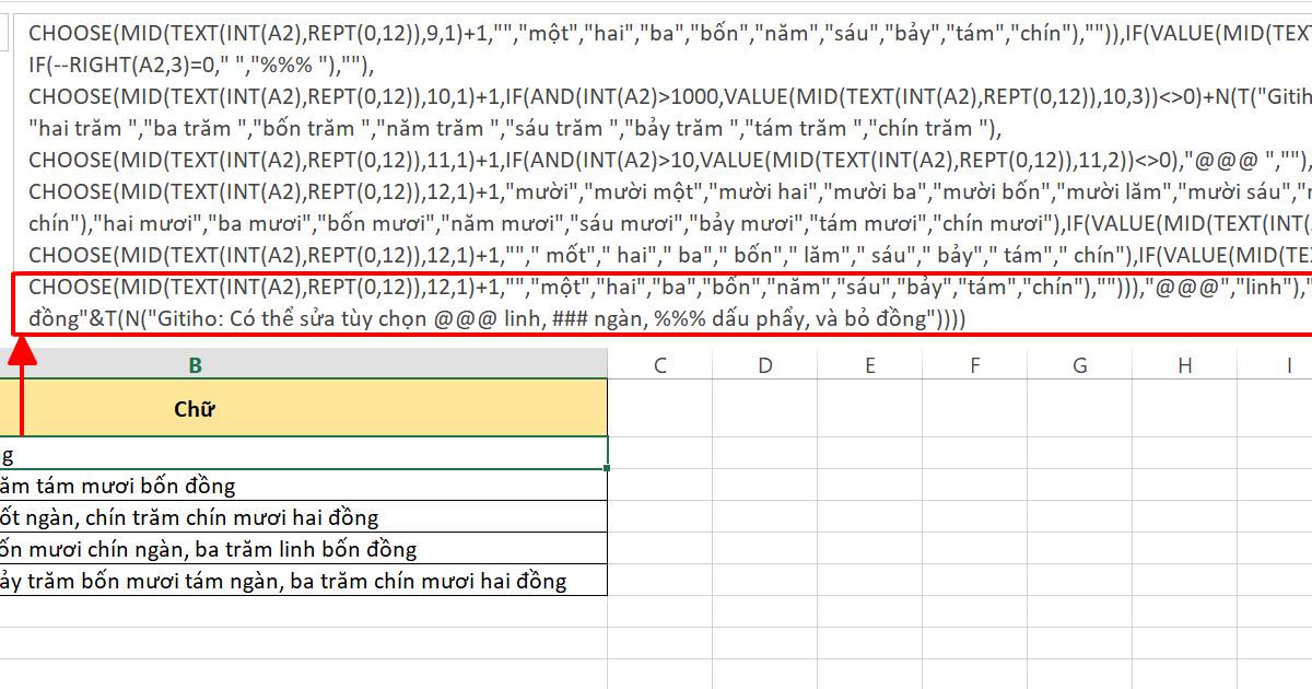 Hướng dẫn đổi số thành chữ trên Excel chỉ trong một nốt nhạc
