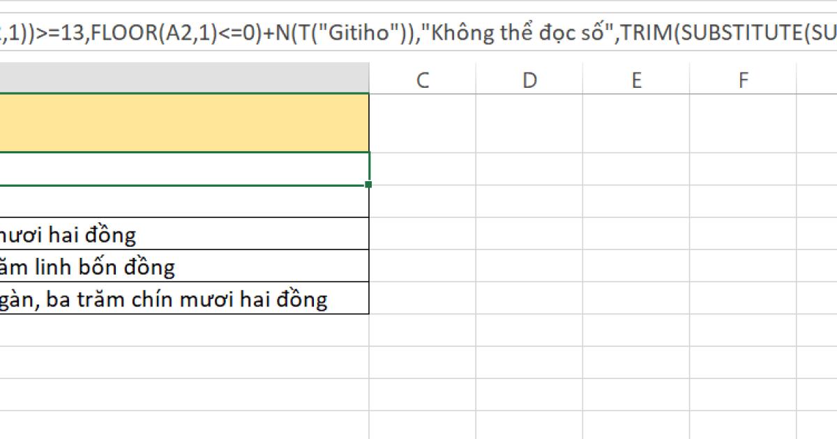 Hướng dẫn đổi số thành chữ trên Excel chỉ trong một nốt nhạc