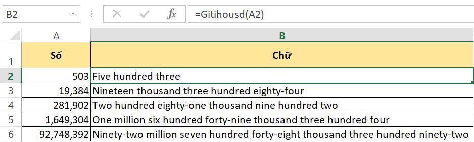Hướng dẫn đổi số thành chữ trên Excel chỉ trong một nốt nhạc