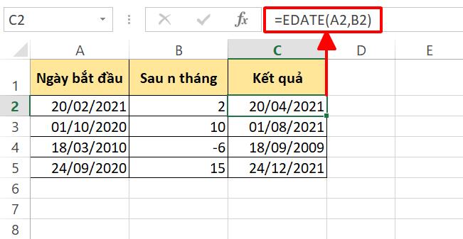 Giới thiệu hàm EDATE và cách trừ ngày tháng trong Excel cực nhanh