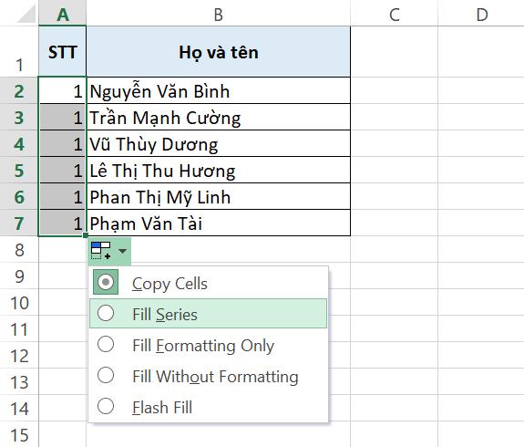 3 cách đánh số thứ tự trong Excel cực nhanh và chuẩn