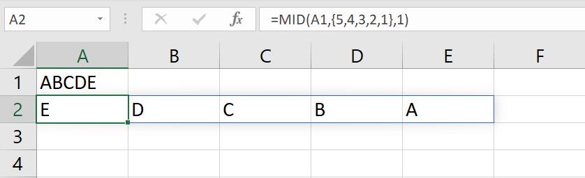 Hướng dẫn sử dụng hàm TEXTJOIN làm hàm đảo ngược chuỗi trong Excel