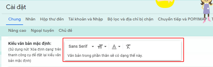 Thêm font chữ cho gmail