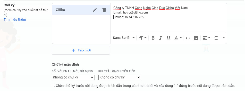 Thêm font chữ cho gmail