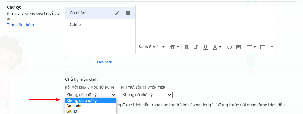 Thêm font chữ cho gmail