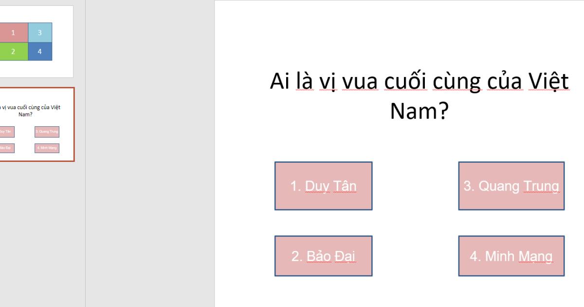 Cách tạo các trò chơi đơn giản trong bài giảng Powerpoint
