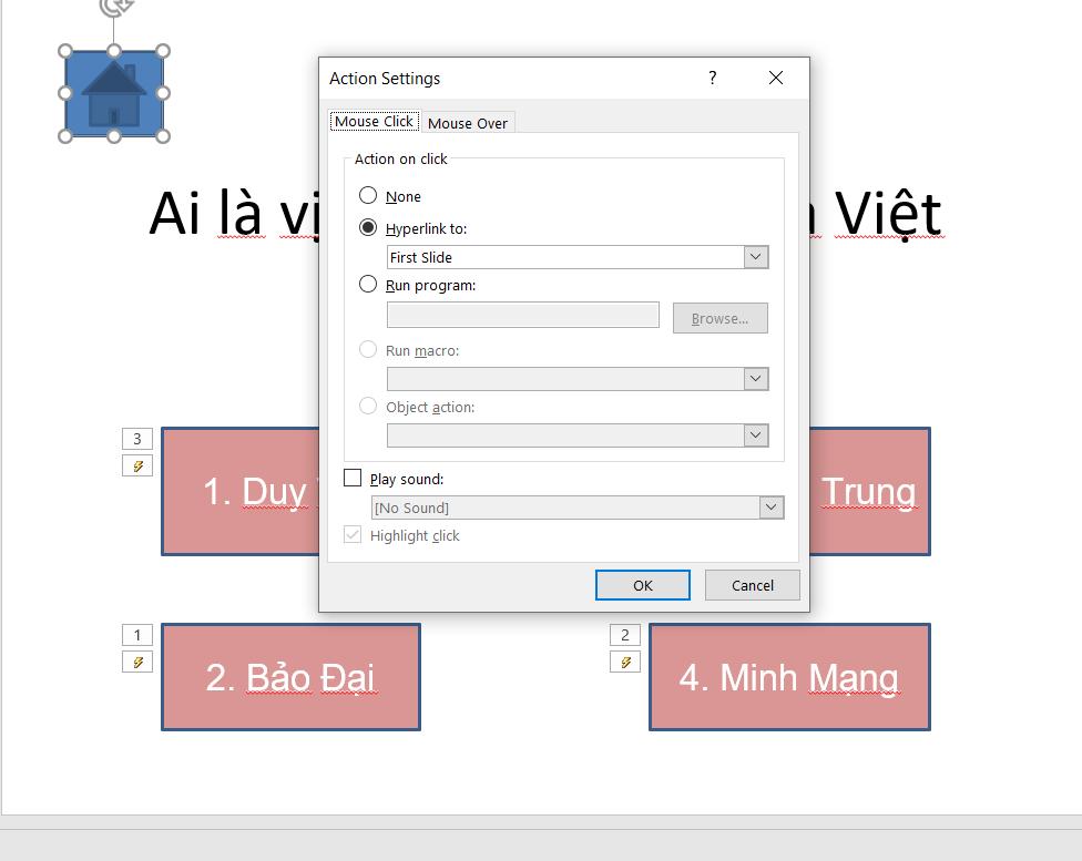 Cách tạo các trò chơi đơn giản trong bài giảng Powerpoint