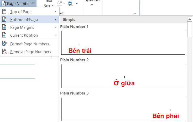 cách đánh số trang trong word 2010, 2013, 2016, 2019