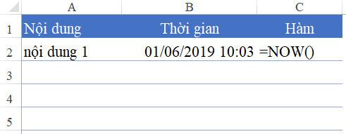 Cách tự động ghi nhận thời gian nhập dữ liệu bằng VBA