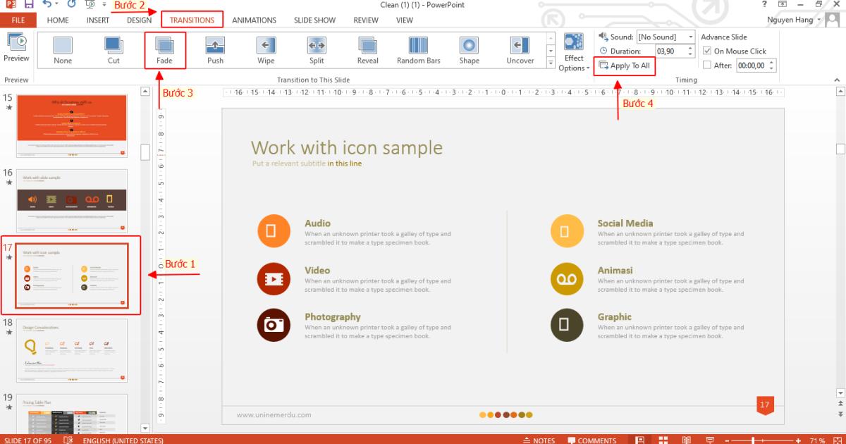 Hướng dẫn chi tiết về Hiệu ứng chuyển trang trên PowerPoint