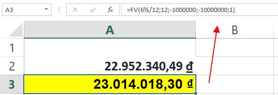 Tính giá trị tương lai của khoản đầu tư bằng hàm FV trong Excel đơn giản