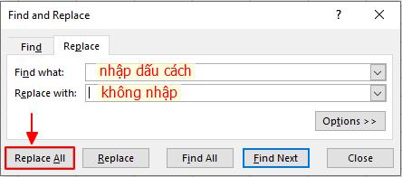 Làm thế nào để bỏ dấu cách trong danh sách số điện thoại bằng Excel