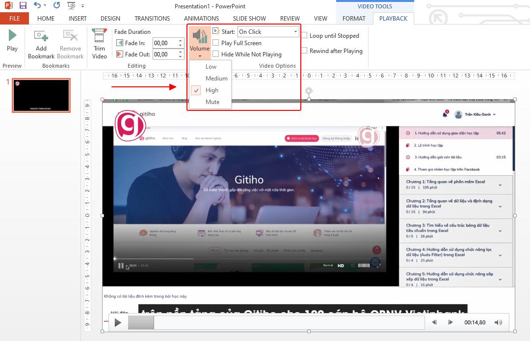 Hướng dẫn cách cài đặt tùy chọn phát cho video trên PowerPoint