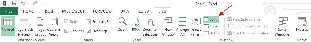 Cách ghim tiêu đề trong Excel bằng chức năng Split 1