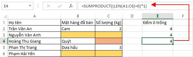 tính số ô có tổng kí tự bằng 0