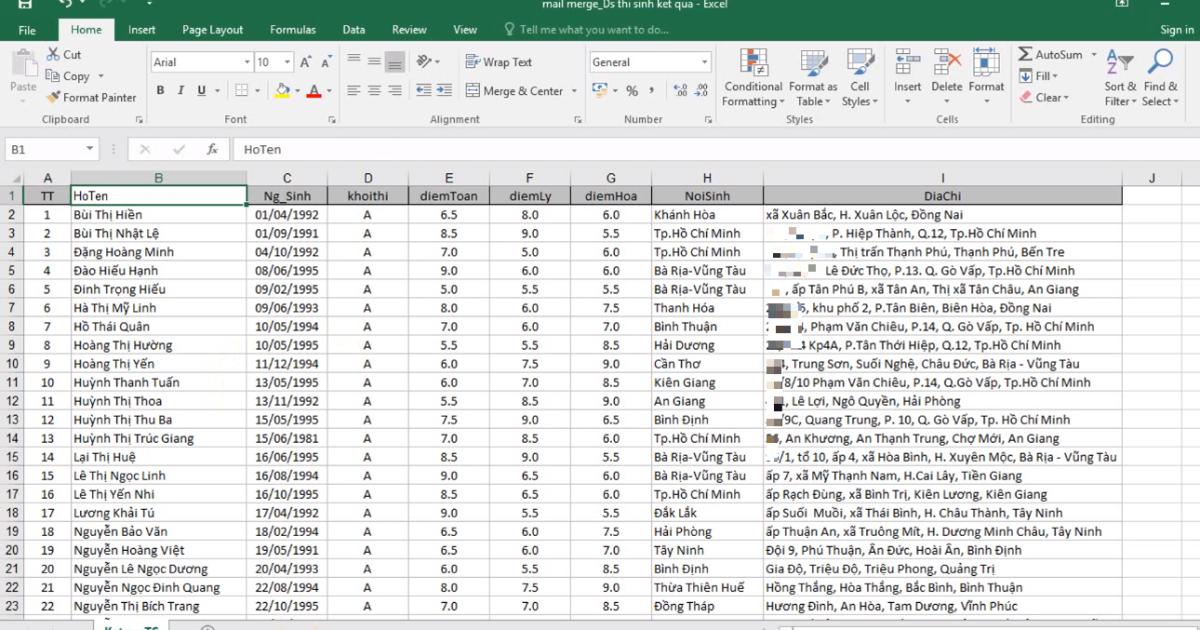 Hướng dẫn sử dụng chức năng Mail Merge cho trộn văn bản trong Word