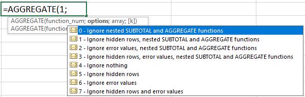 Cách nhập tham số options của hàm aggregate