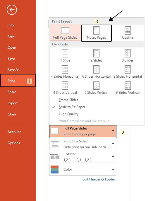 Notes Master trong PowerPoint - Ghi chú của người thuyết trình