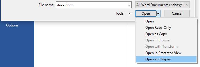Khắc phục lỗi không mở được file Word trên máy tính