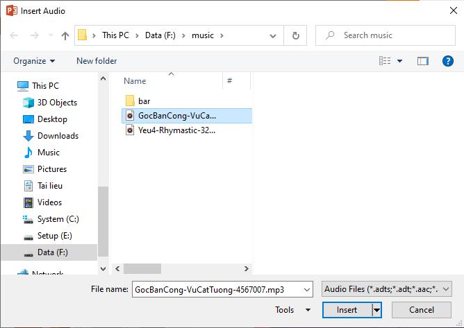 Hướng dẫn cách chèn âm thanh, chèn nhạc vào PowerPoint