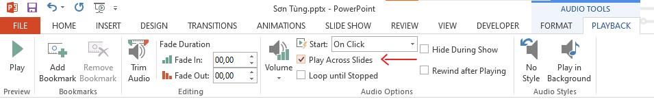 Hướng dẫn cách chèn âm thanh, chèn nhạc vào PowerPoint