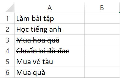 Hướng dẫn cách tạo chữ gạch ngang trong Excel đơn giản