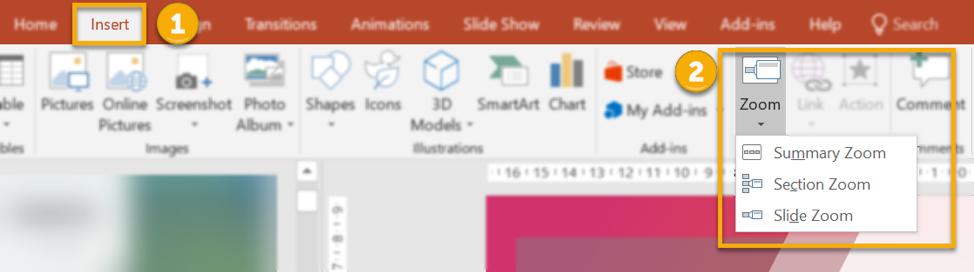 Tính năng thu phóng trong PowerPoint