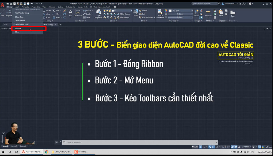 3 bước biến giao diện AutoCAD đời cao về Classic nhanh chóng và hiệu quả