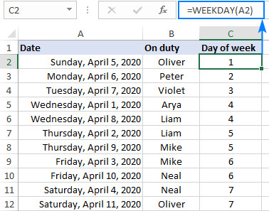 Cách sắp xếp thời gian trong Excel theo tuần