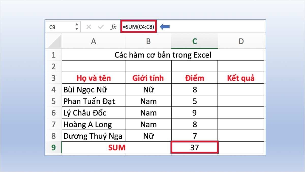 Excel chỉ hiện công thức không hiện kết quả và cách khắc phục 10
