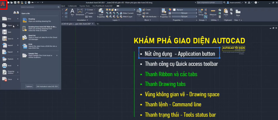 Khám phá giao diện làm việc chuyên nghiệp của phần mềm AutoCAD