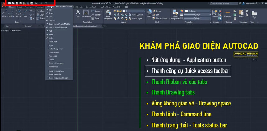 Khám phá giao diện làm việc chuyên nghiệp của phần mềm AutoCAD