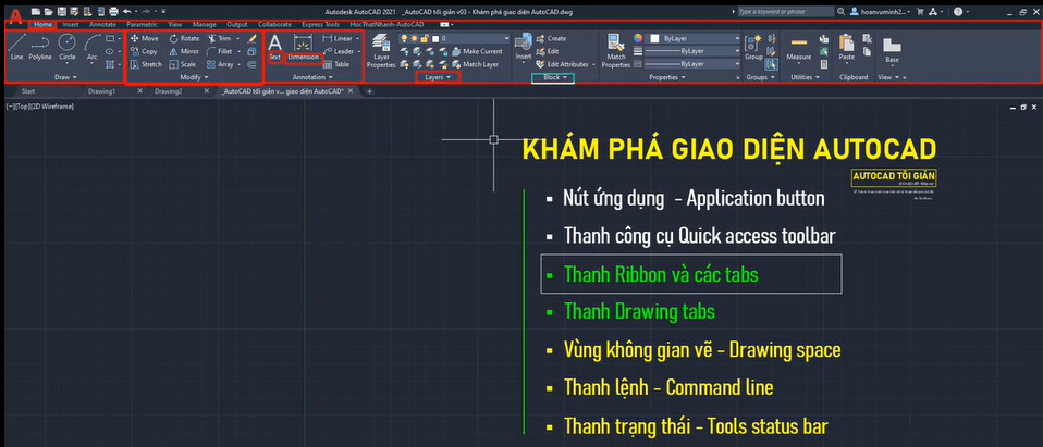 Khám phá giao diện làm việc chuyên nghiệp của phần mềm AutoCAD