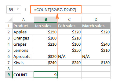 hàm đếm số lượng xuất hiện trong excel