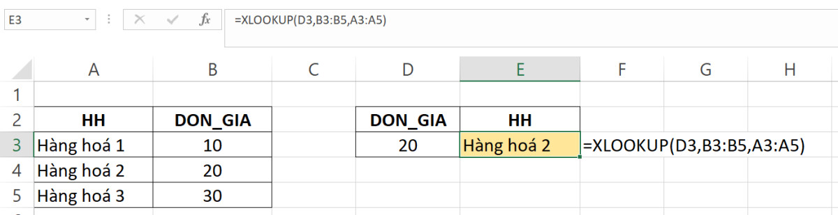 Khám phá hàm XLOOKUP - công cụ tìm kiếm mạnh mẽ của Excel