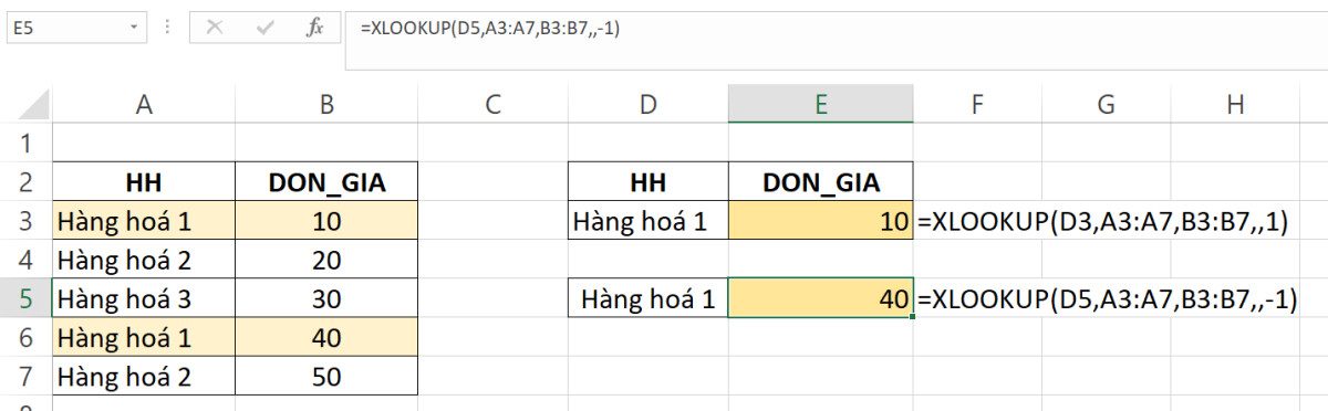 Khám phá hàm XLOOKUP - công cụ tìm kiếm mạnh mẽ của Excel