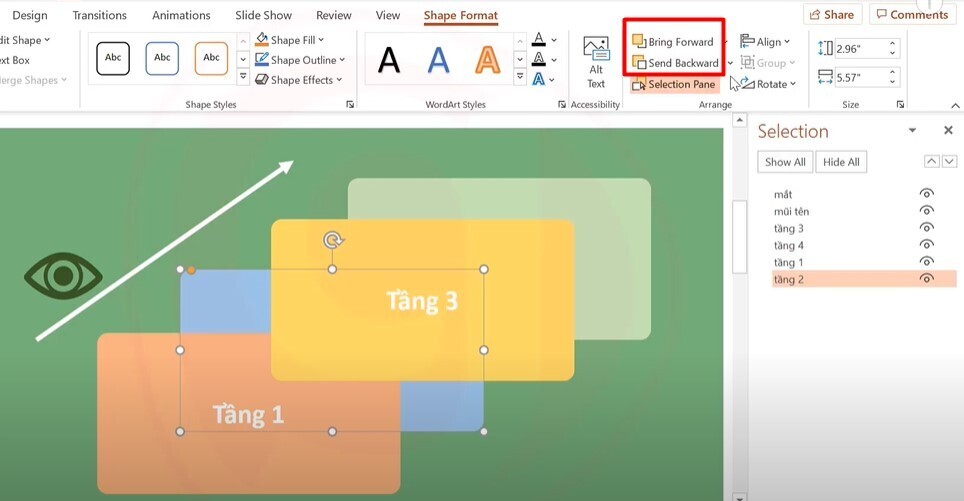 Cách dùng Selection Pane quản lý đối tượng trong Powerpoint