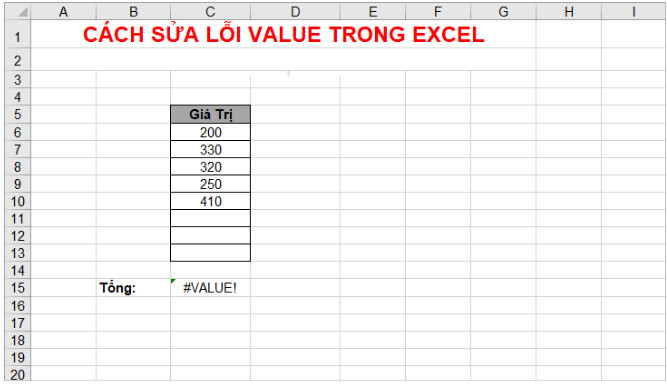 Hướng dẫn 3 cách sửa lỗi Value trong Excel 1