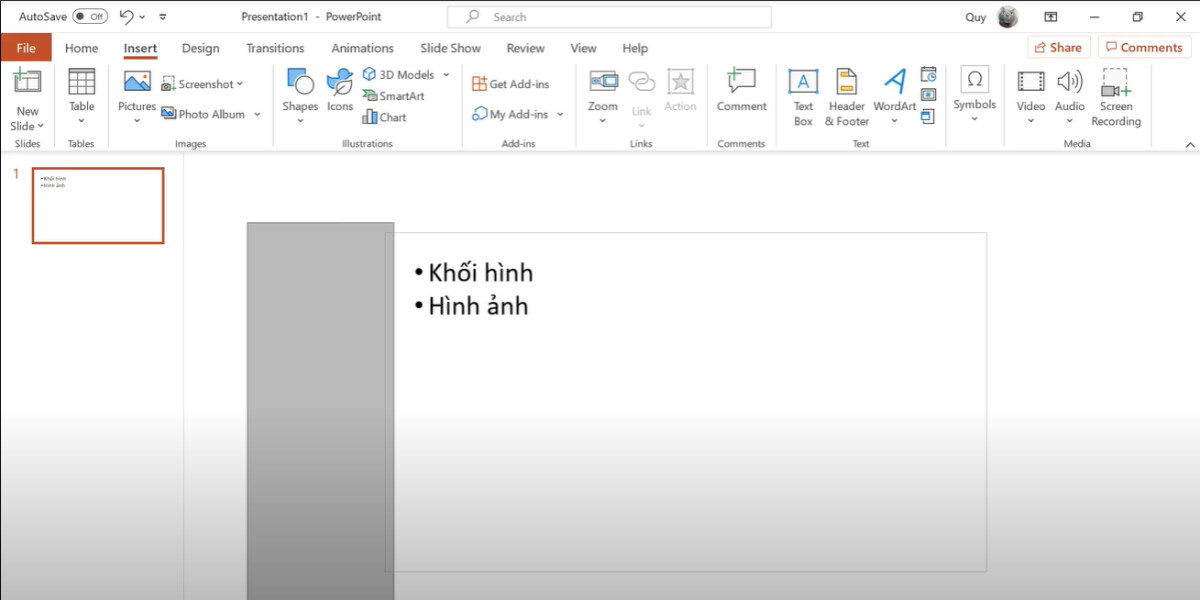 Xóa bỏ các chi tiết thừa nằm ngoài khung thiết kế Powerpoint