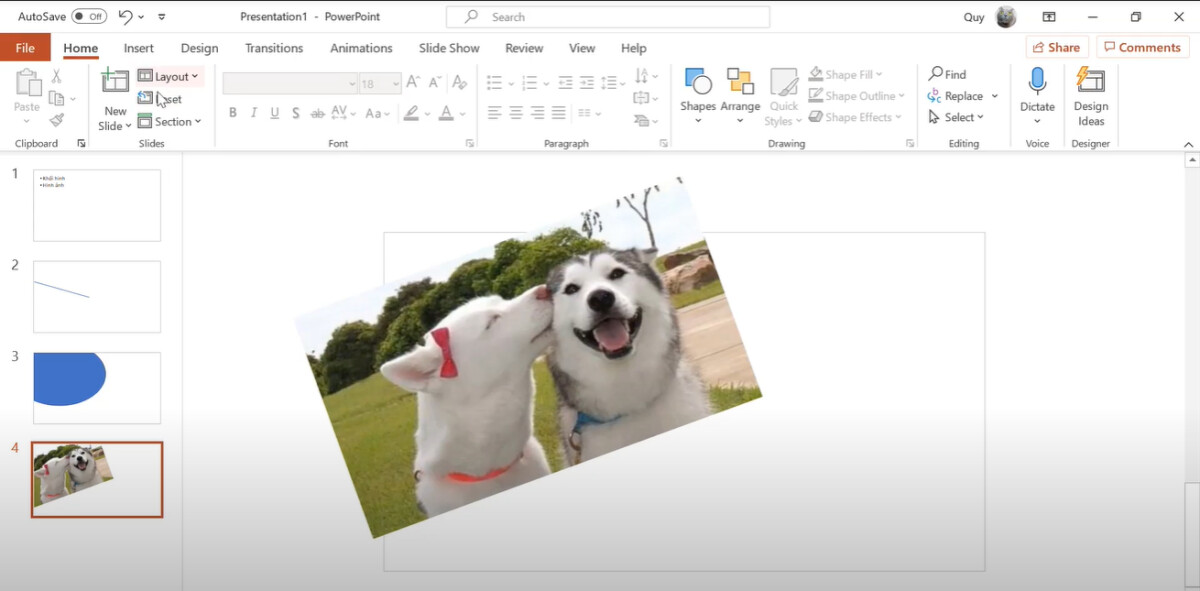Xóa bỏ các chi tiết thừa nằm ngoài khung thiết kế Powerpoint