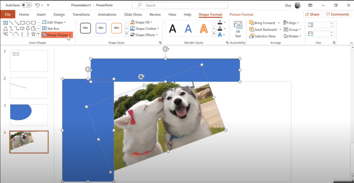 Xóa bỏ các chi tiết thừa nằm ngoài khung thiết kế Powerpoint