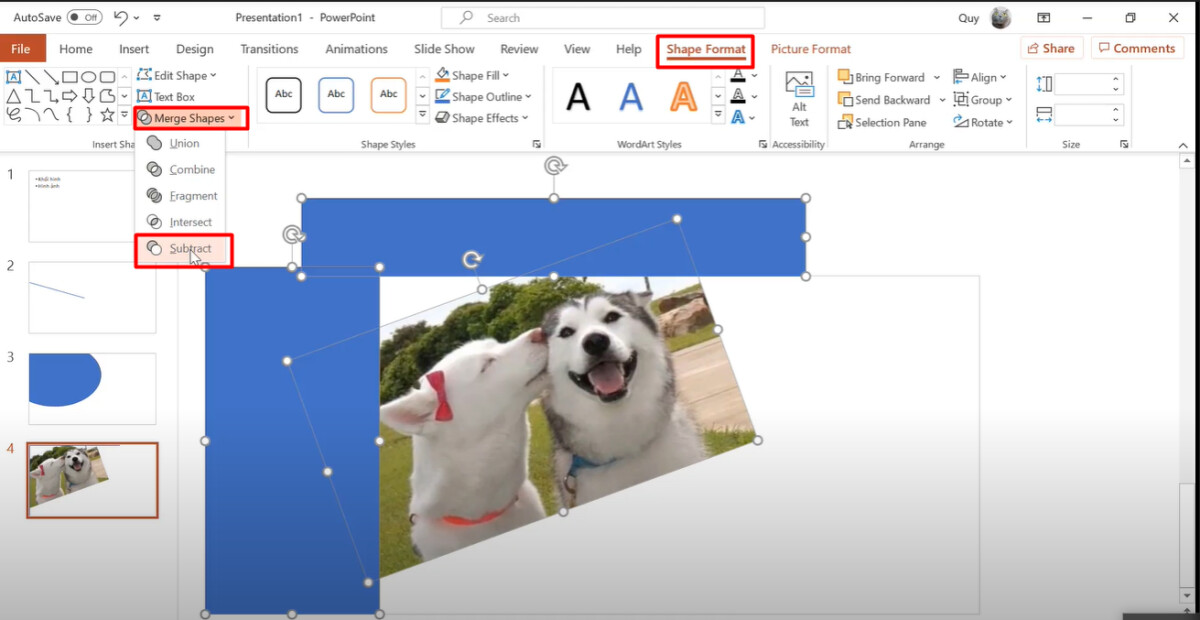 Xóa bỏ các chi tiết thừa nằm ngoài khung thiết kế Powerpoint