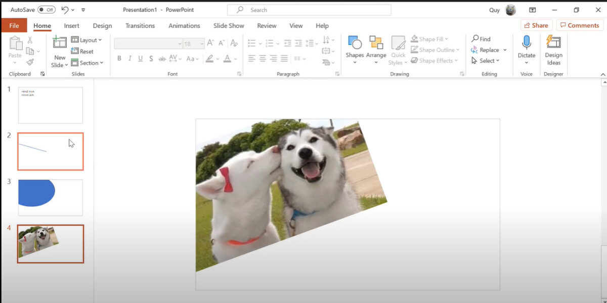 Xóa bỏ các chi tiết thừa nằm ngoài khung thiết kế Powerpoint