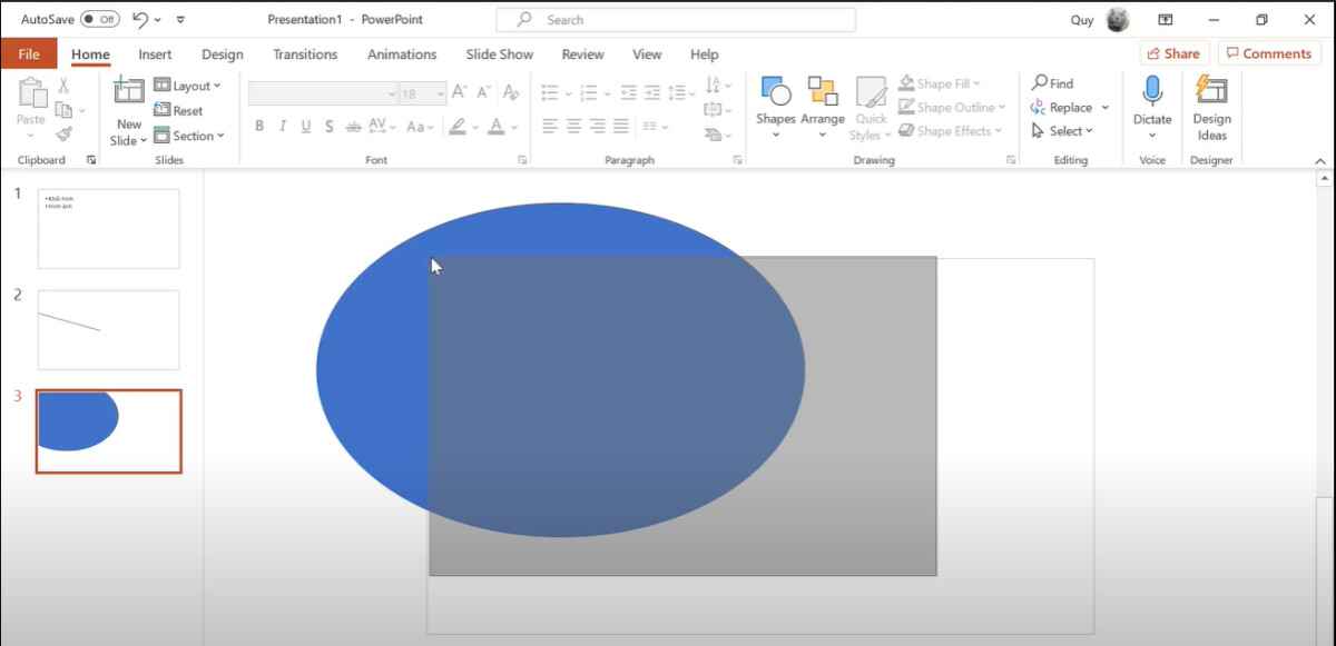 Xóa bỏ các chi tiết thừa nằm ngoài khung thiết kế Powerpoint