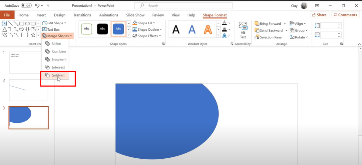 Xóa bỏ các chi tiết thừa nằm ngoài khung thiết kế Powerpoint