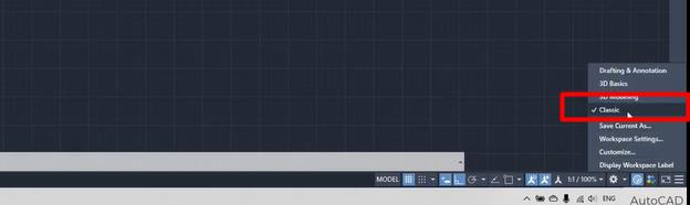 3 bước biến giao diện AutoCAD đời cao về Classic nhanh chóng và hiệu quả