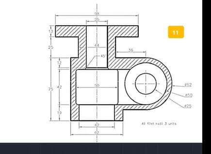 11 bài tập AutoCAD từ cơ bản đến nâng cao kèm ví dụ chi tiết
