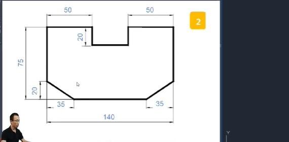 Bài tập thực hành vẽ AutoCAD nhanh bằng LINE và nhập tọa độ